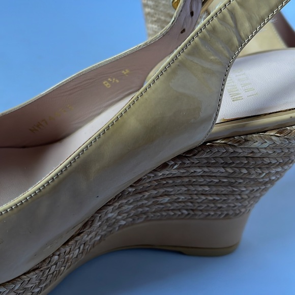 WORN ONCE! Stuart Weitzman Patent Leather Espadrille Wedges (DDDD) - Picture 5 of 6